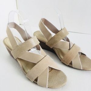 Ros Hommerson Wynona Comfort Women’s Nude Strap Wedge Sandals Size 9N